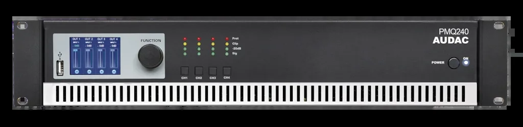 AUDAC PMQ240 — 100V PA Amplifier 4×240W