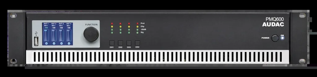 AUDAC PMQ600 — 100V PA Amplifier 4×600W
